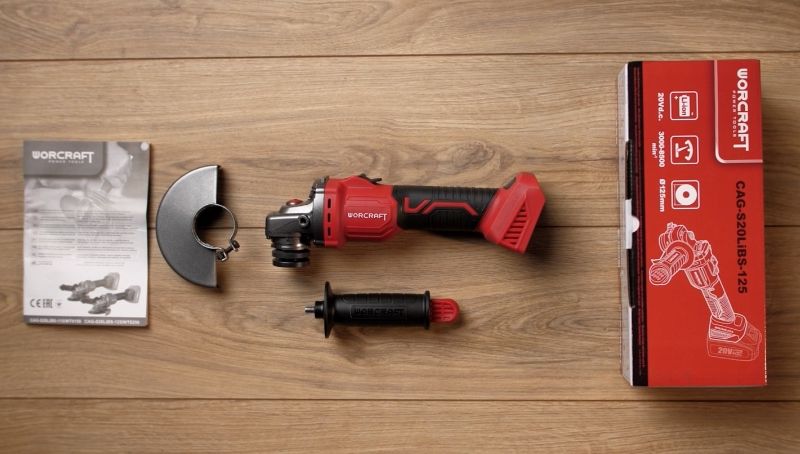 Акумуляторна безщіткова шліфмашина кутова WORCRAFT CAG‑S20LiBS‑125