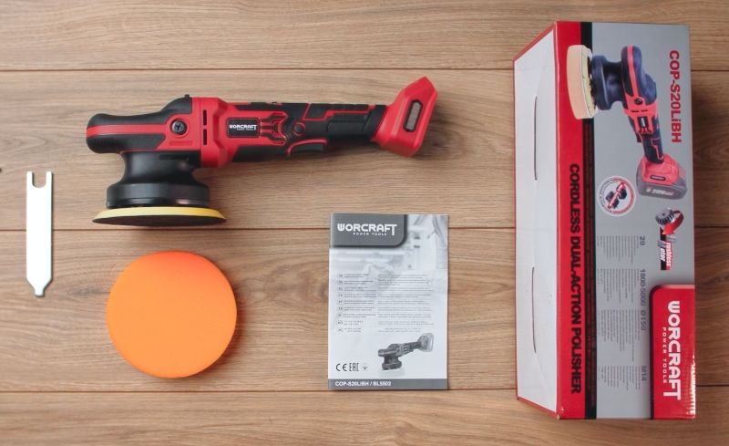 Акумуляторна безщіткова полірувальна машина WORCRAFT COP-S20LiBH