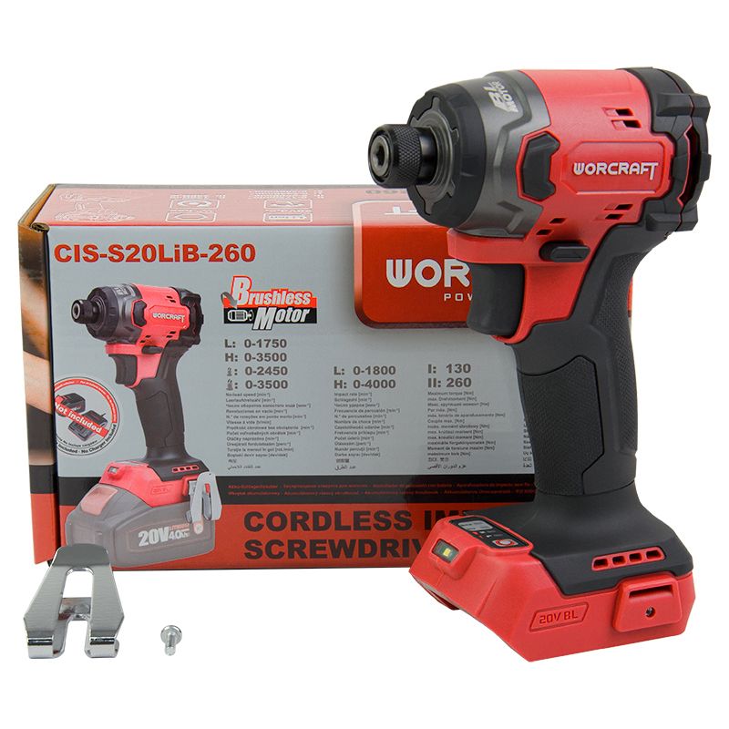 Акумуляторний безщітковий гайковерт ударний WORCRAFT CIS-S20LiB-260