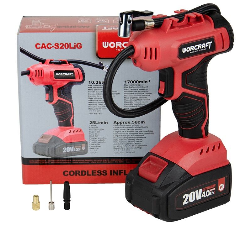 Акумуляторний компресор повітряний WORCRAFT CAC-S20LiG