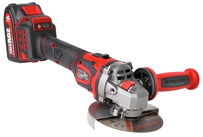 Акумуляторна безщіткова шліфмашина кутова WORCRAFT CAG‑S20LiBEM‑125