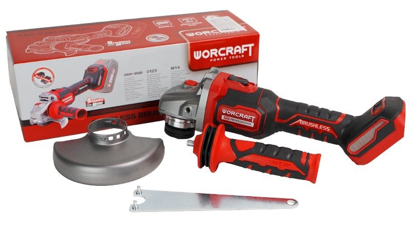 Акумуляторна безщіткова шліфмашина кутова WORCRAFT CAG‑S20LiBM-125