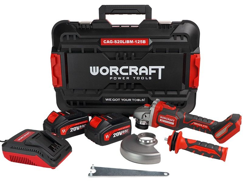 Акумуляторна безщіткова шліфмашина кутова WORCRAFT CAG‑S20LiBM‑125B