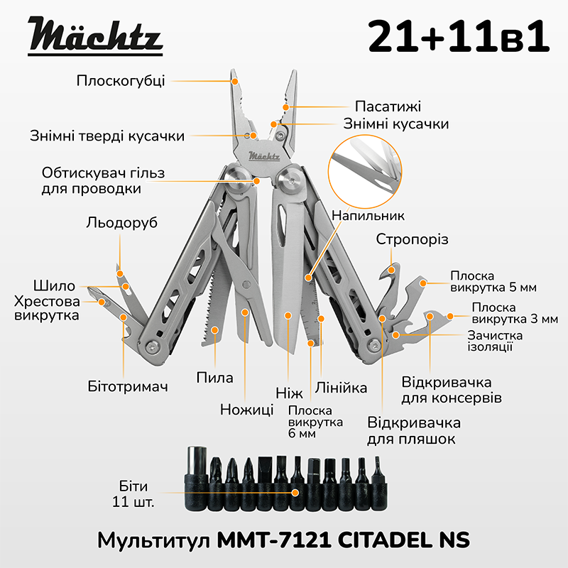 Мультитул Mächtz MMT-7121 CITADEL NS 21+11в1