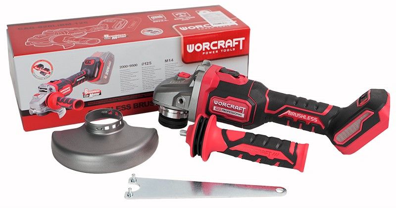 Акумуляторна безщіткова шліфмашина кутова WORCRAFT CAG‑S20LiBM-125