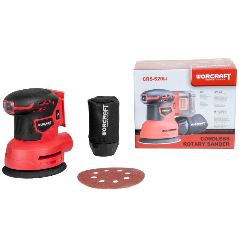 Акумуляторна шліфмашина ексцентрикова WORCRAFT CRS-S20Li