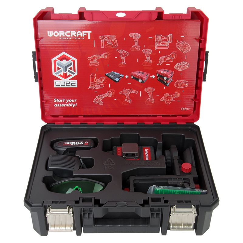 Акумуляторний лазерний рівень 3D WORCRAFT XCUBE026