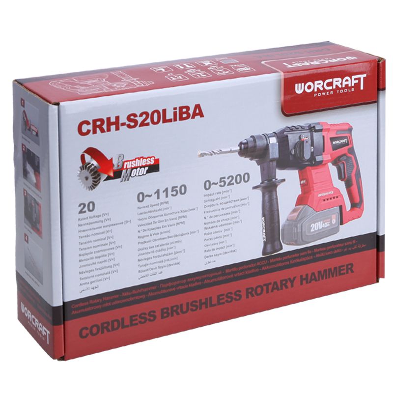 Акумуляторний безщітковий перфоратор WORCRAFT CRH-S20LiBA