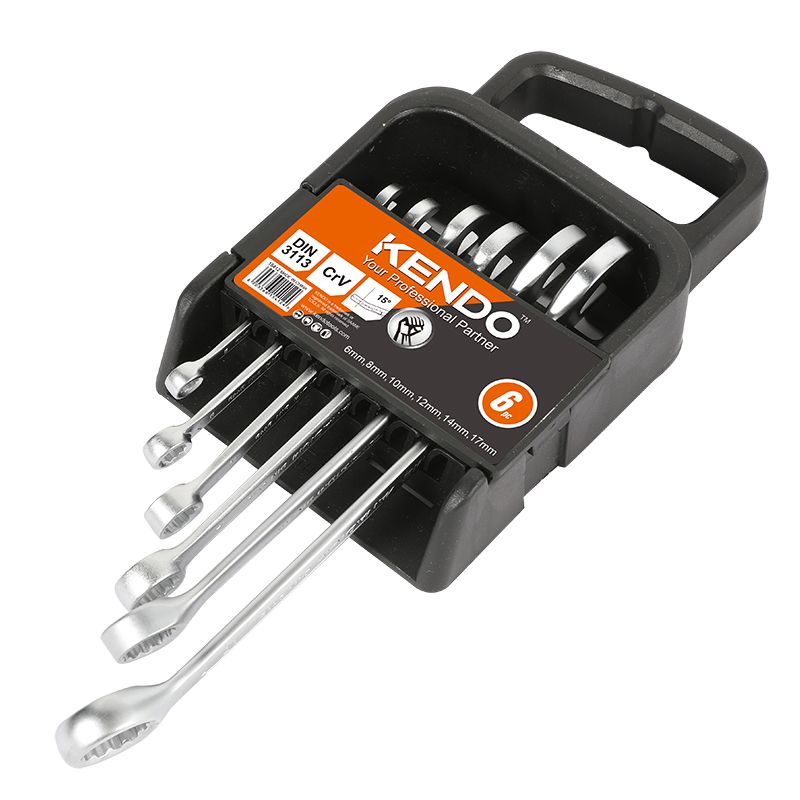 Набір ключів комбінованих гайкових KENDO CR-V (6 шт), 6 - 17мм