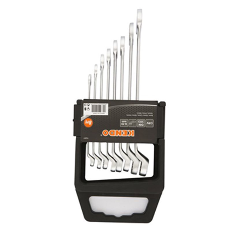 Набір ключів комбінованих гайкових з глибоким зсувом KENDO CR-V (8 шт), 8 - 19мм