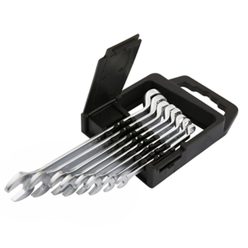 Набір ключів комбінованих гайкових з глибоким зсувом KENDO CR-V (8 шт), 8 - 19мм