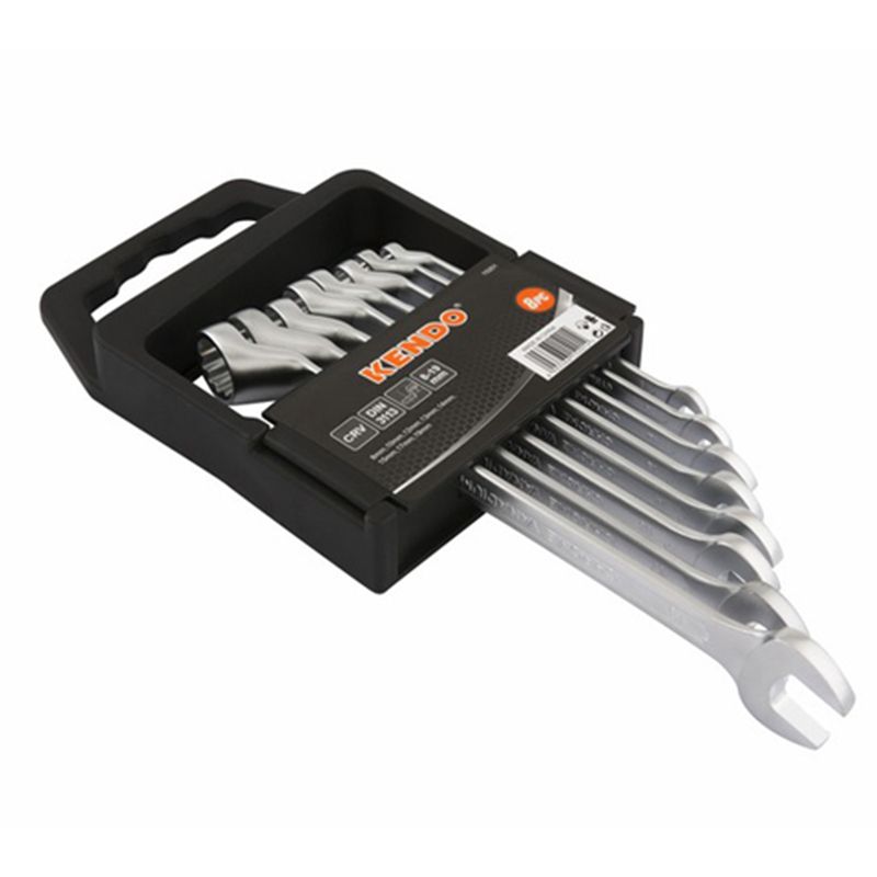 Набір ключів комбінованих гайкових з глибоким зсувом KENDO CR-V (8 шт), 8 - 19мм