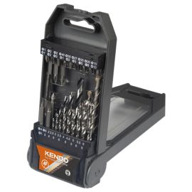 Набір свердл по металу та біт у пластиковому кейсі KENDO (40 шт), сверло по металу