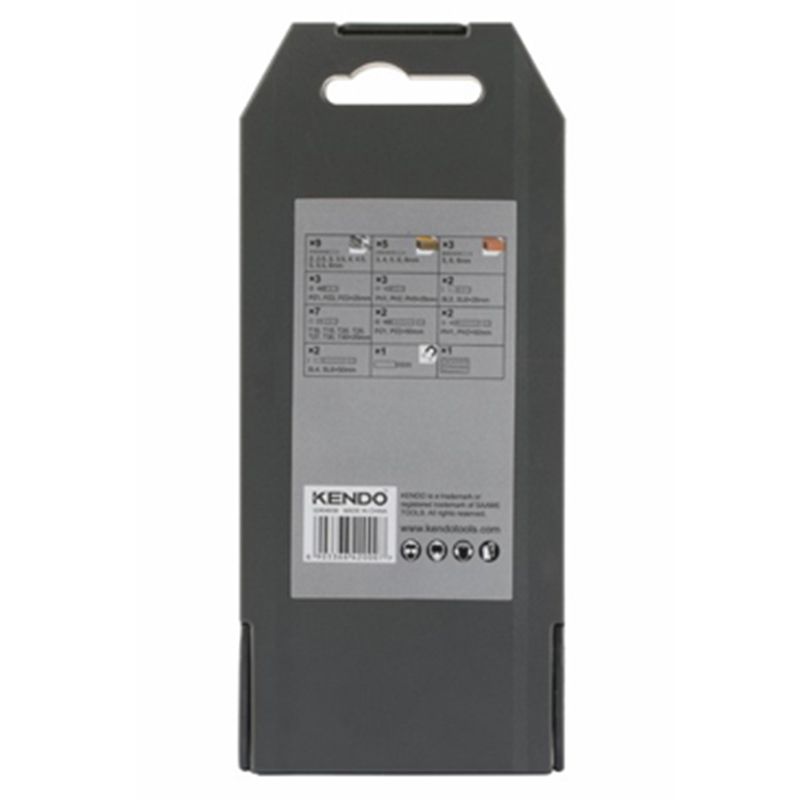 Набір свердл по металу та біт у пластиковому кейсі KENDO (40 шт), сверло по металу