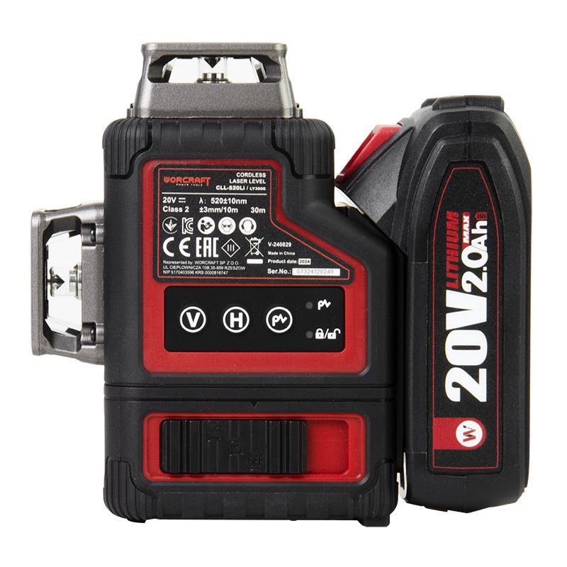 Акумуляторний лазерний рівень 3D WORCRAFT XCUBE026