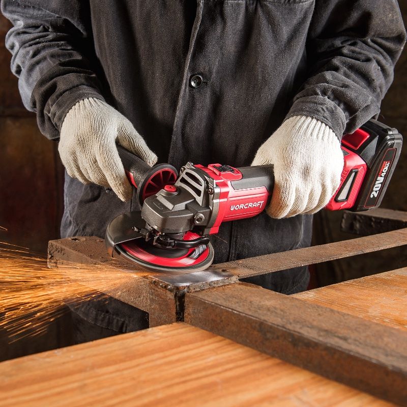 Акумуляторна безщіткова шліфмашина кутова WORCRAFT CAG-S20LIBH-125