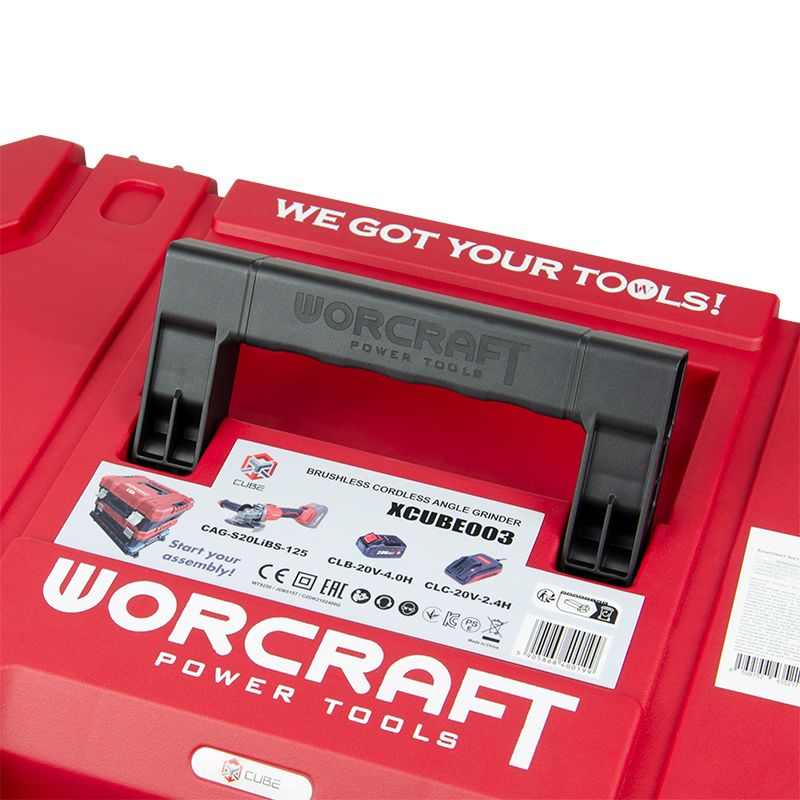 Акумуляторна безщіткова болгарка WORCRAFT XCUBE003