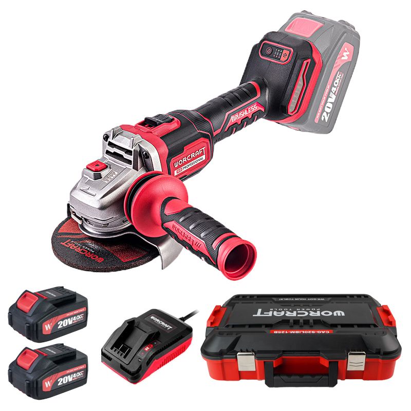 Акумуляторна безщіткова шліфмашина кутова WORCRAFT CAG‑S20LiBM‑125B