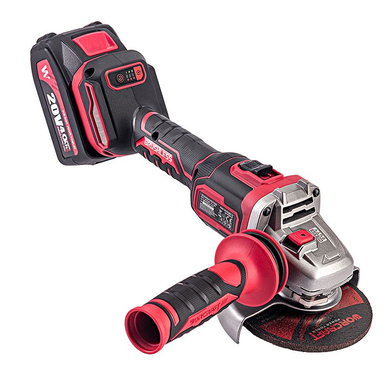 Акумуляторна безщіткова шліфмашина кутова WORCRAFT CAG‑S20LiBM-125