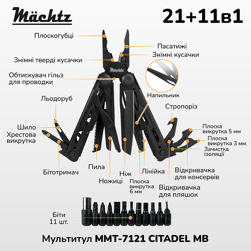 Мультитул Mächtz MMT-7121 CITADEL MB 21+11в1