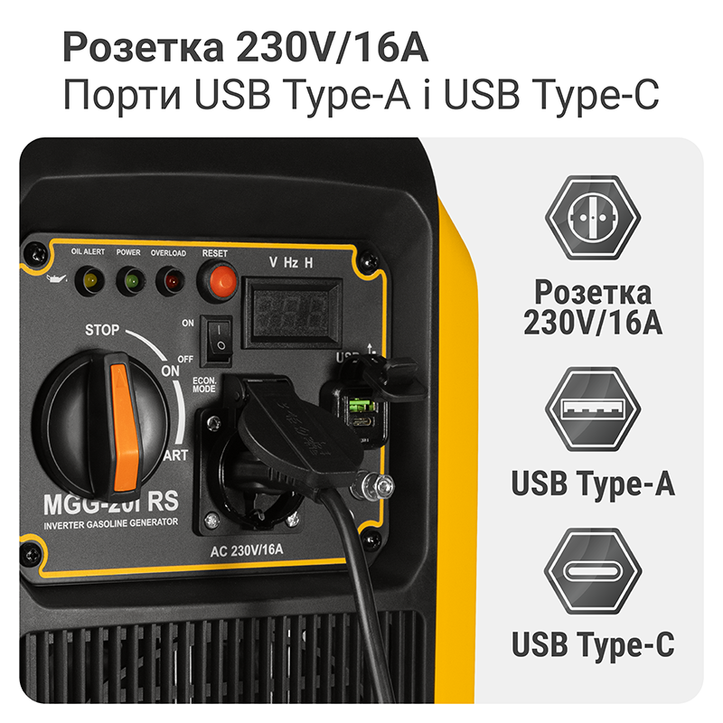 Інверторний генератор 2,0 кВт Mächtz MGG-20i RS