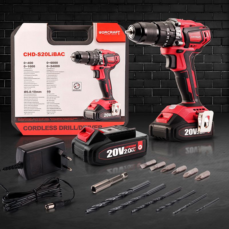 Акумуляторний безщітковий шуруповерт WORCRAFT CHD-S20LiBAC