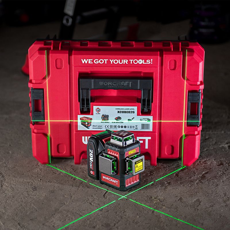 Акумуляторний лазерний рівень 3D WORCRAFT XCUBE026